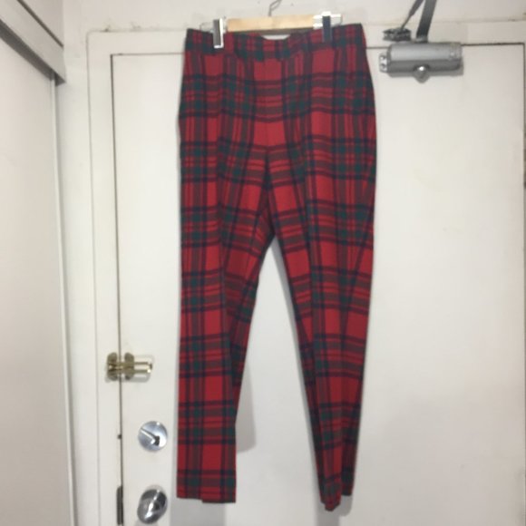 VINTAGE WOOL PLAID PANTS SIZE 34 - Picture 4 of 5